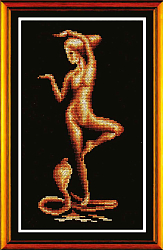 Вышивка ЗМ-003 Девушка с коброй Вышивка ЗМ-003 Девушка с коброй