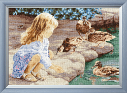Вышивка З-061 Девочка и утки Вышивка З-061 Девочка и утки