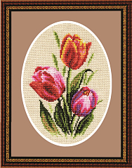 Вышивка Б-015 Бутоньерка с тюльпанами Вышивка Б-015 Бутоньерка с тюльпанами